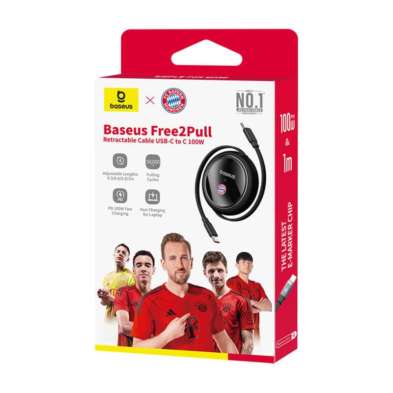 Baseus USB-C v USB-C 100W polnilni kabel (črn) Bayern Edition 5