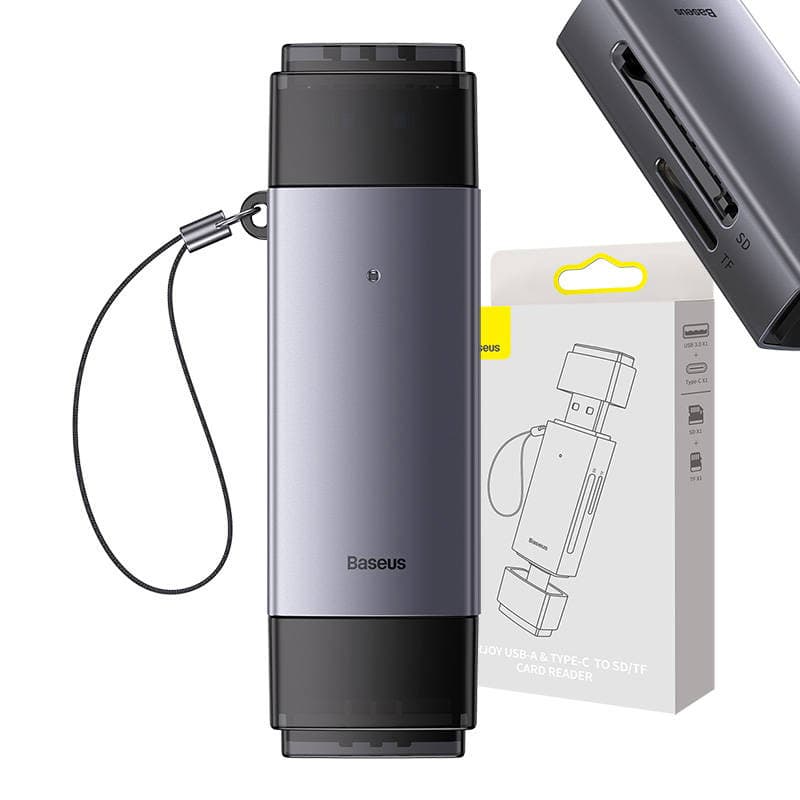 Bralnik kartic Baseus Lite Series SD/TF, USB + USB-C (siv)