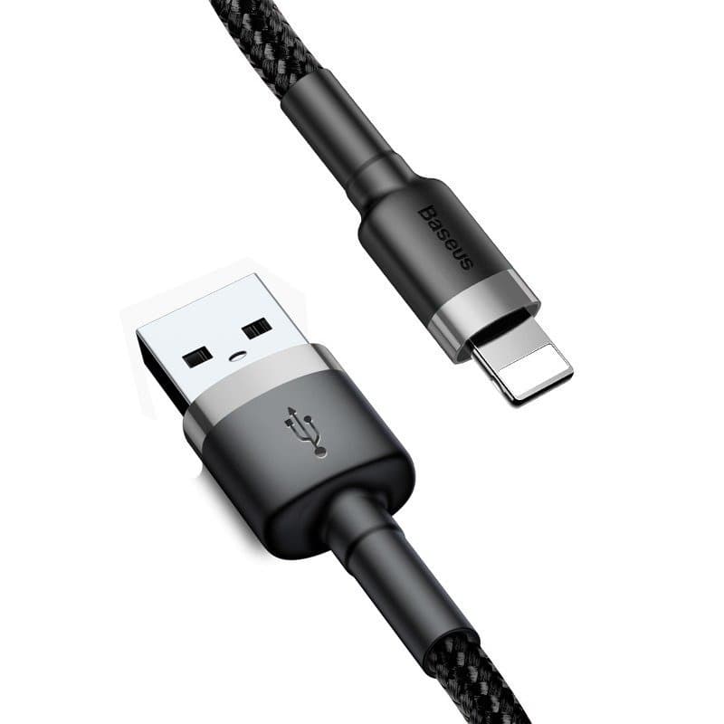 Baseus Cafule USB Lightning kabel 2,4A 1m (Siva+Črna) 2