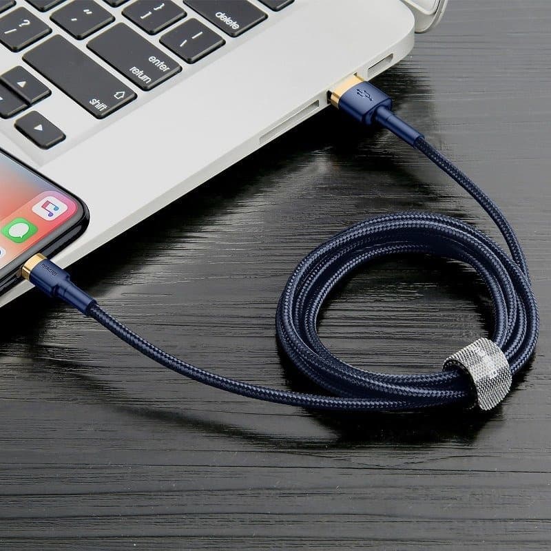 Baseus Cafule Lightning kabel, 1,5A, 2m (Zlat+Temno modra) 7