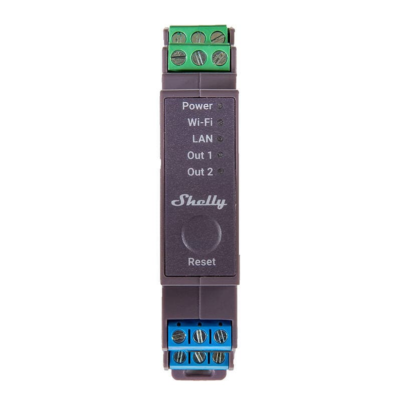 Shelly Pro 2 DIN letev 2-kanalni rele, WiFi/LAN
