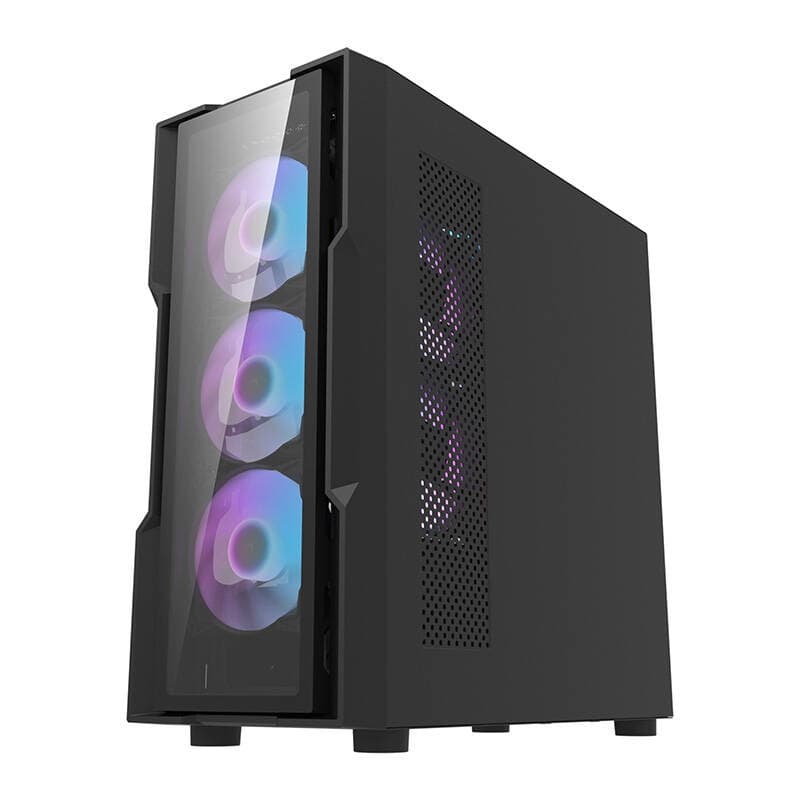 Računalniška ohišje Darkflash DK431, črno, s 4 RGB ventilatorji 4