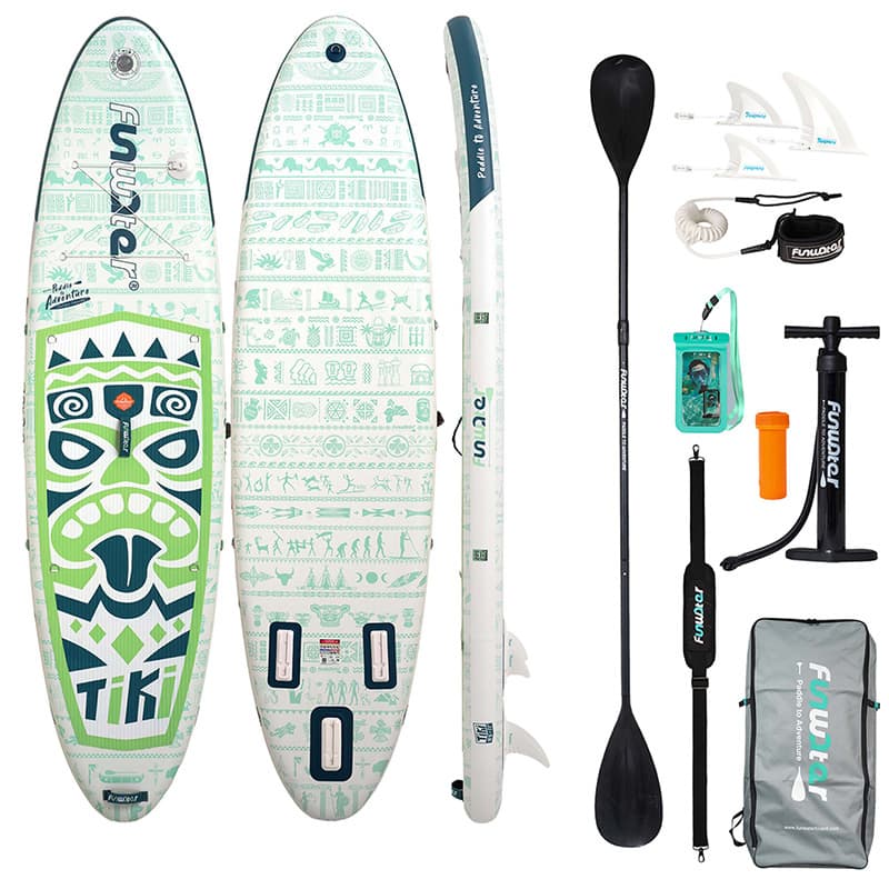 FunWater SUP napihljivo veslo Tiki 3,2m (zeleno)