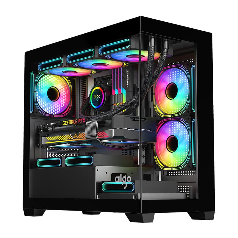 Računalniško ohišje Darkflash C218M + 6 ARGB ventilatorjev (črno) 8