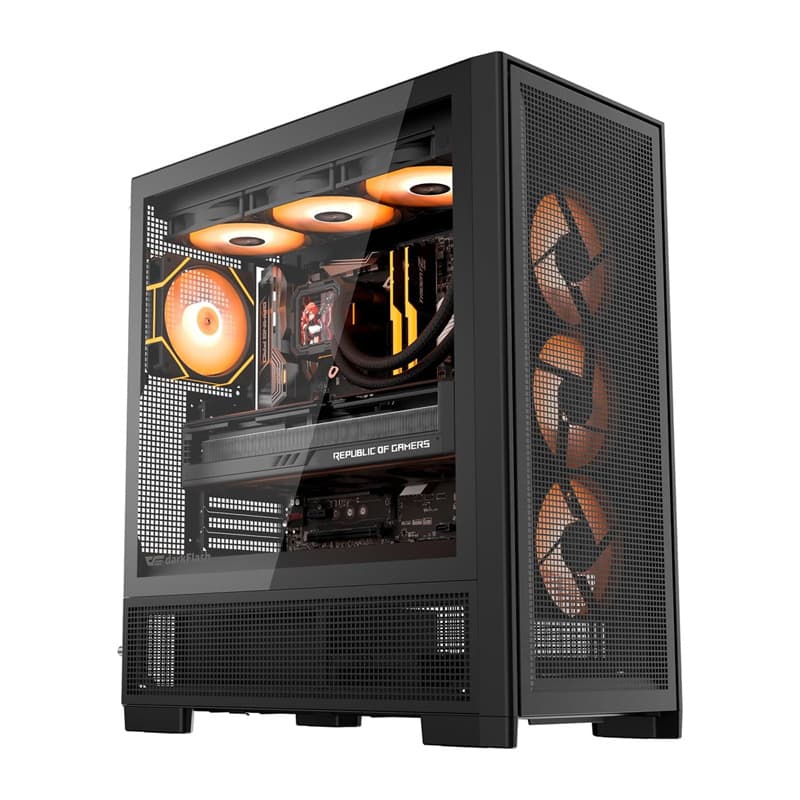 Računalniško ohišje DarkFlash AIRNOVA (črno) + 3 ventilatorji
