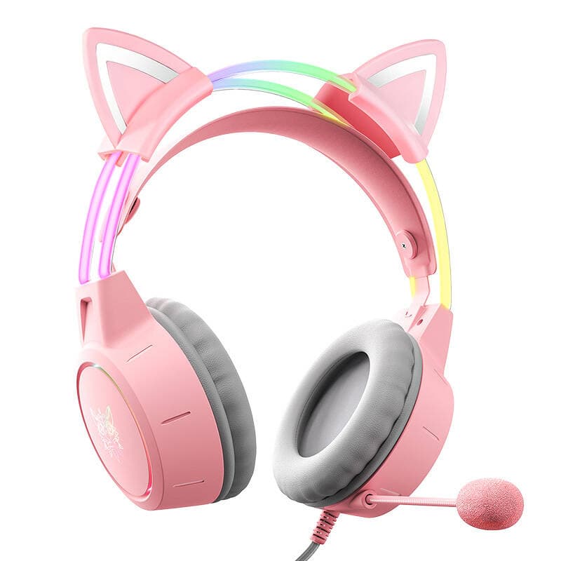 ONIKUMA X15Pro gaming slušalke Pink/Mačja ušesa 2