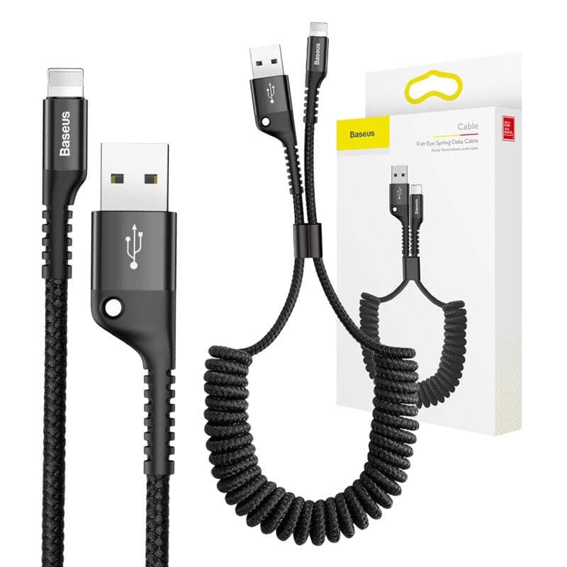 Baseus vzmetni kabel Lightning 1m, 2A (MFI, črn) 7