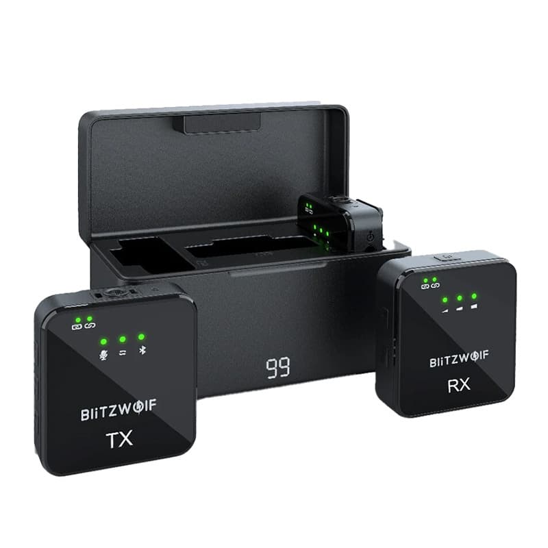 BliTZWOlF BW-SX63 brezžični mikrofon (črn, 1000mAh) 2