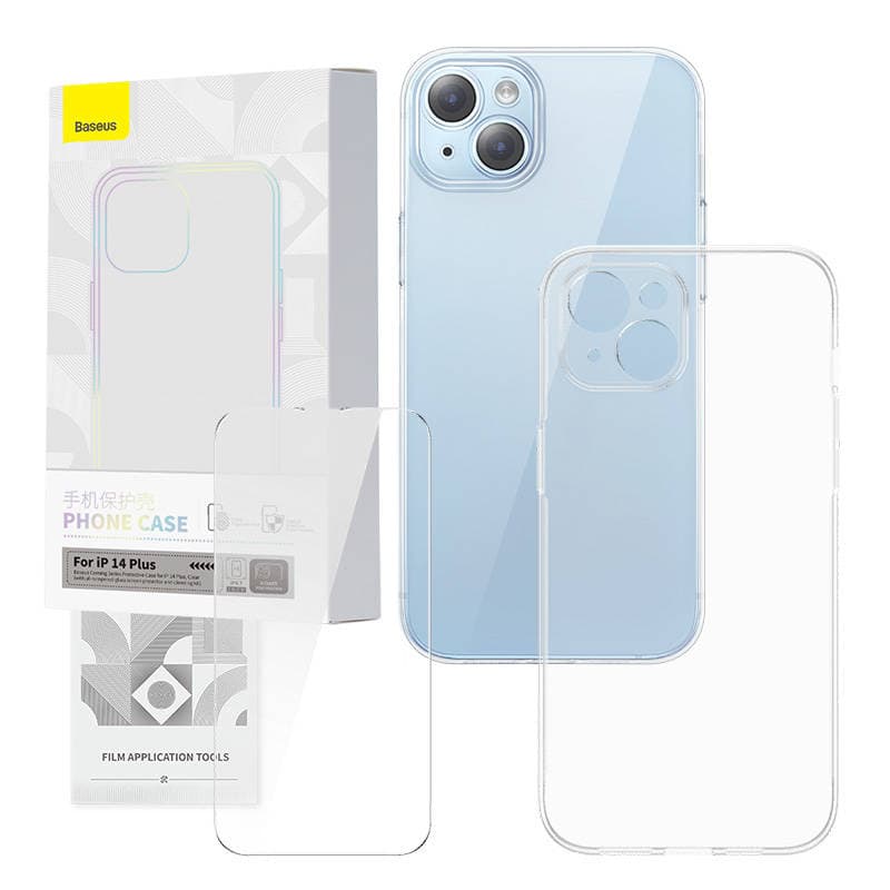 Baseus Corning set: prozorno etui + steklo za iPhone 14 Plus