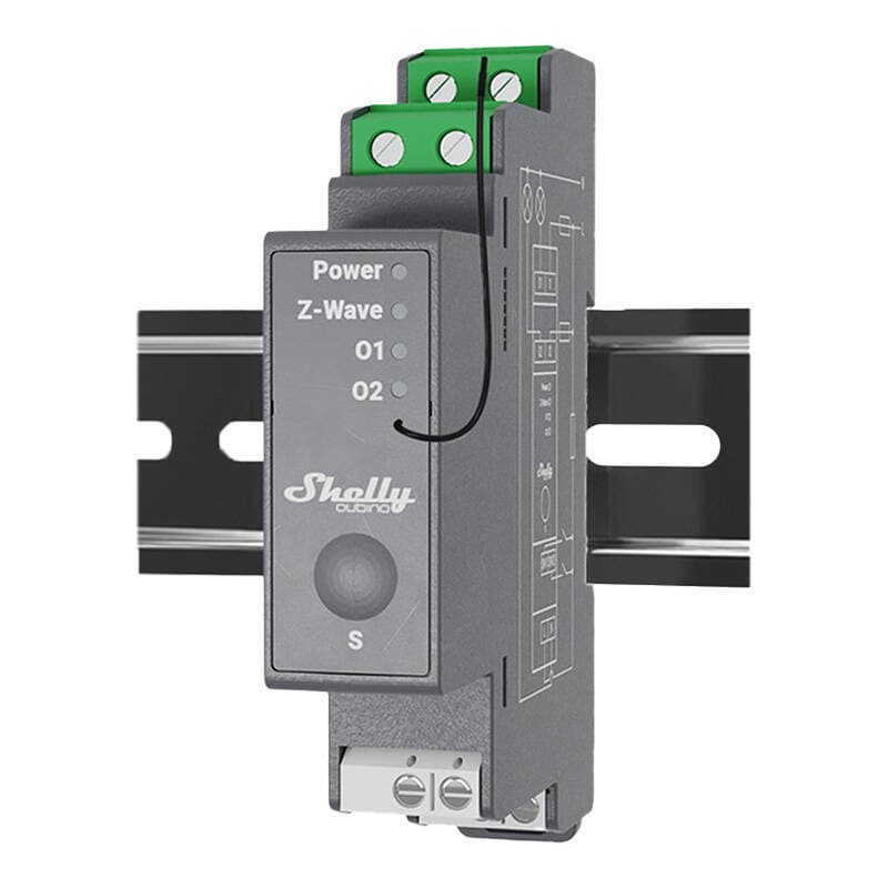 Shelly Qubino Pro 2 DIN relejni modul, 2-kanalni, Z-Wave 2