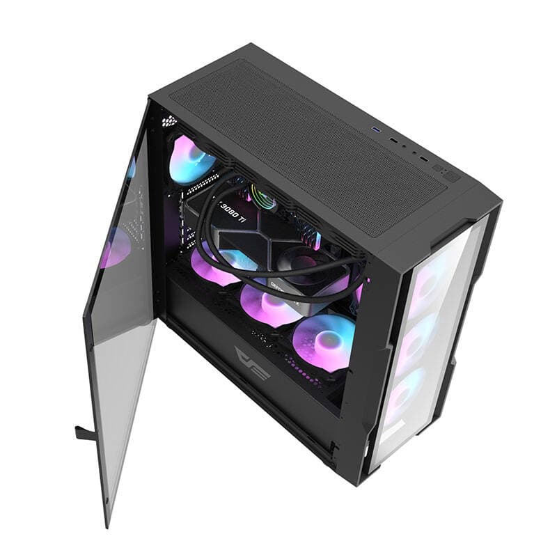 Računalniška ohišje Darkflash DK431, črno, s 4 RGB ventilatorji 7