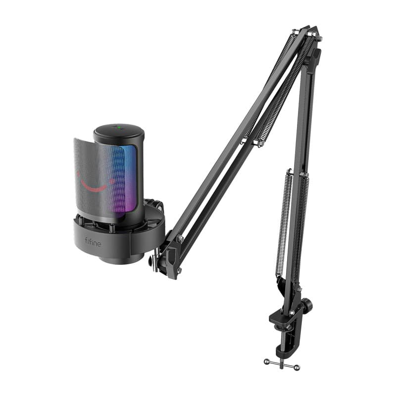 Kondenzatorski mikrofon Fifine A8T s RGB osvetlitvijo (črn)