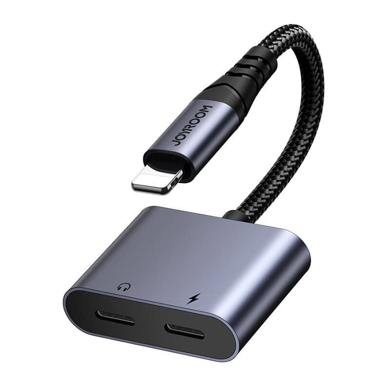 2v1 avdio adapter Joyroom SY-L01 Lightning na 3.5mm + Lightning (črn) 7