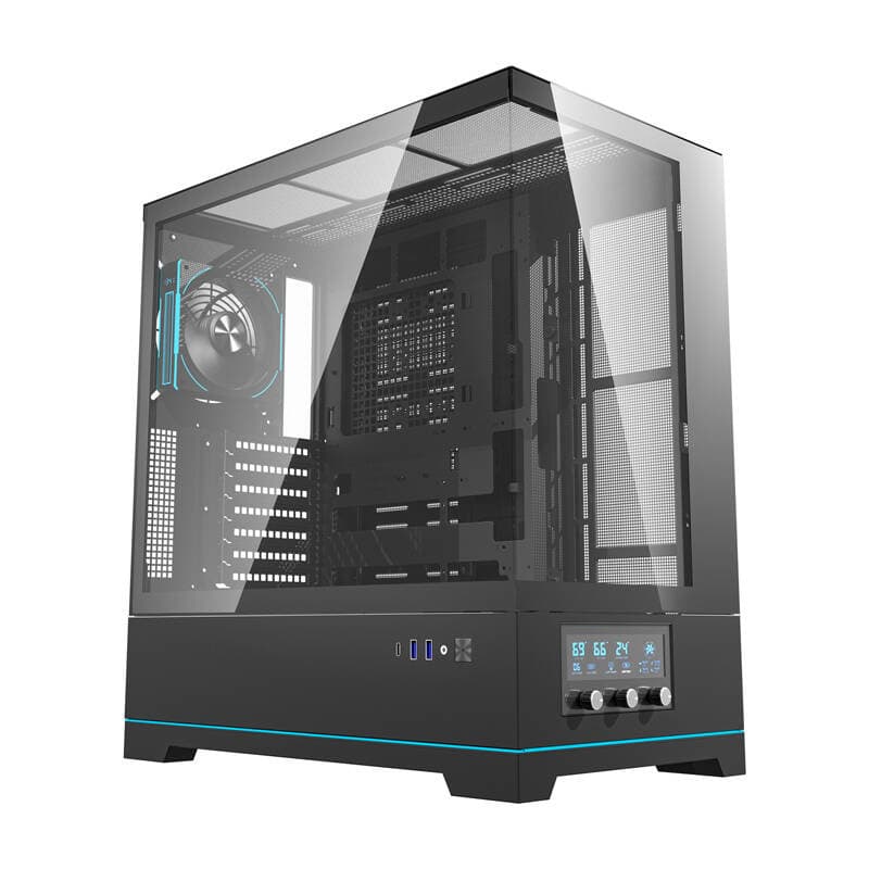 Računalniško ohišje Darkflash DY451 PRO (črno) + 1 ventilator
