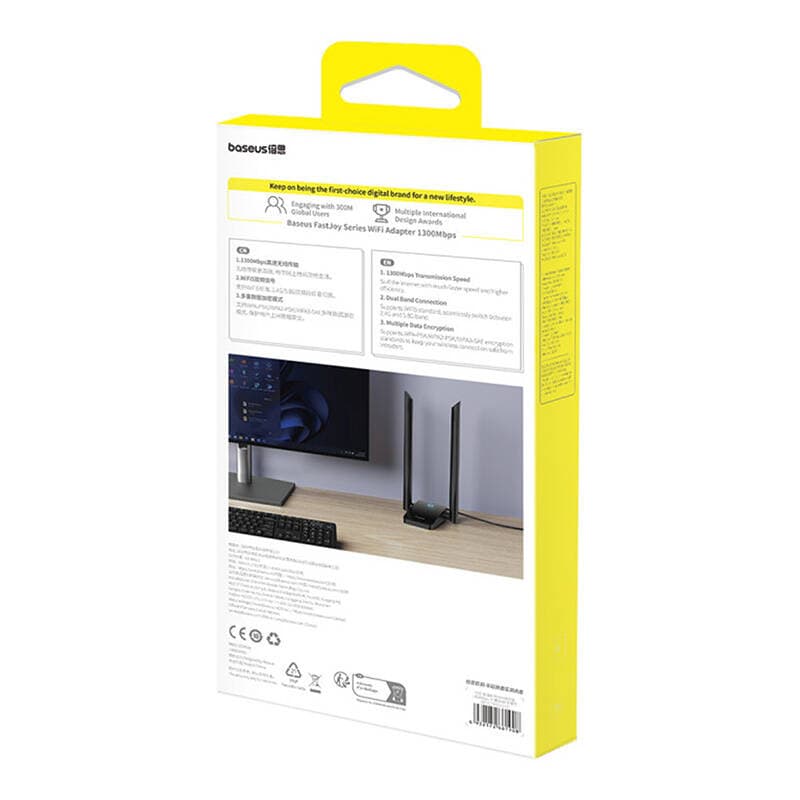 WiFi adapter Baseus FastJoy 1800Mbps (črn) 8