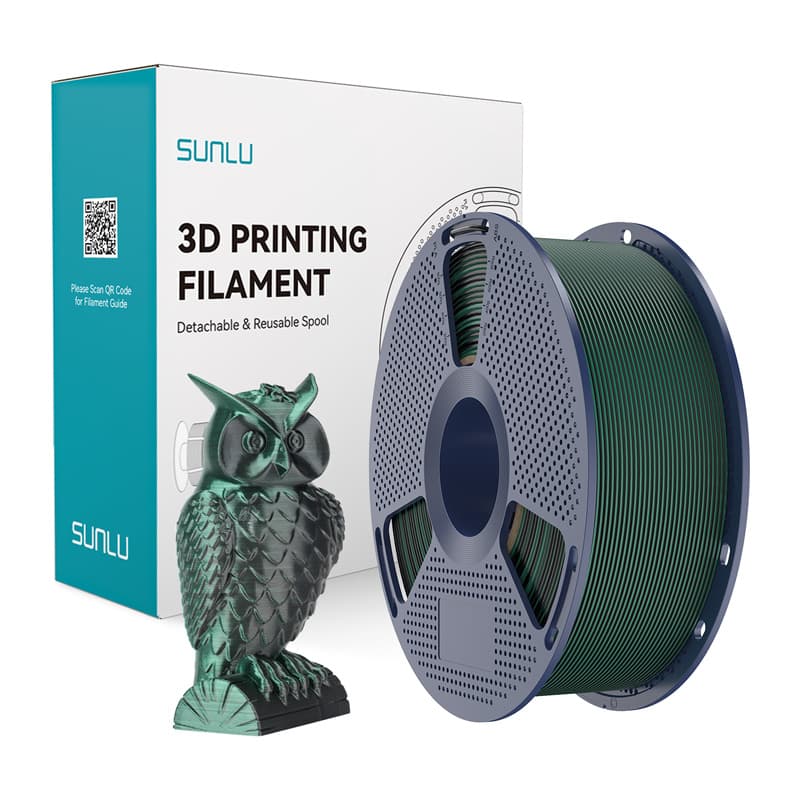 Sunlu PLA+ Silk Dvobarvni filament (črna in zelena)