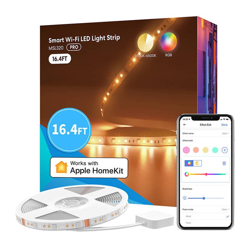 Pametni LED trak Meross MSL320, RGBWW, 5m, HomeKit 2