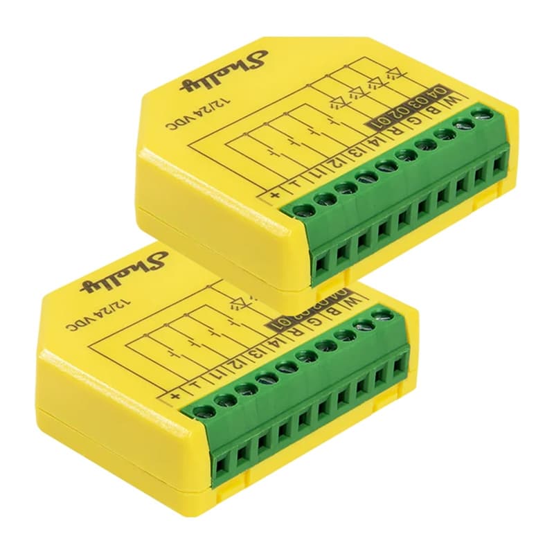 Shelly Plus RGBW PM Wi-Fi/Bluetooth LED trak krmilnik (2-paket)