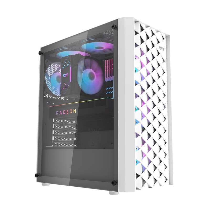 Ohišje za računalnik Darkflash DK351 (belo) + 4 RGB ventilatorje 2