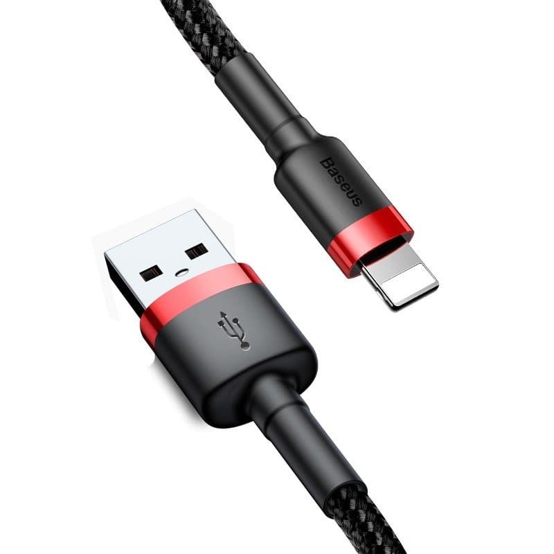 Baseus Cafule USB Lightning kabel 2.4A 1m (Rdeča+Črna) 3