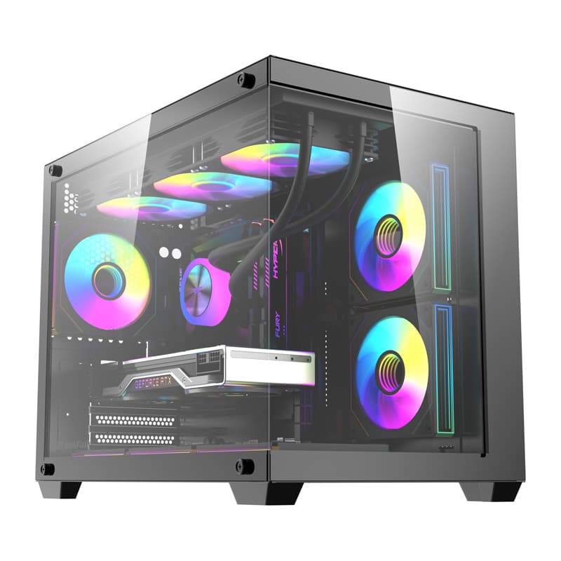 Računalniško ohišje darkFlash B275 PRO (črno) + 6 ventilatorjev