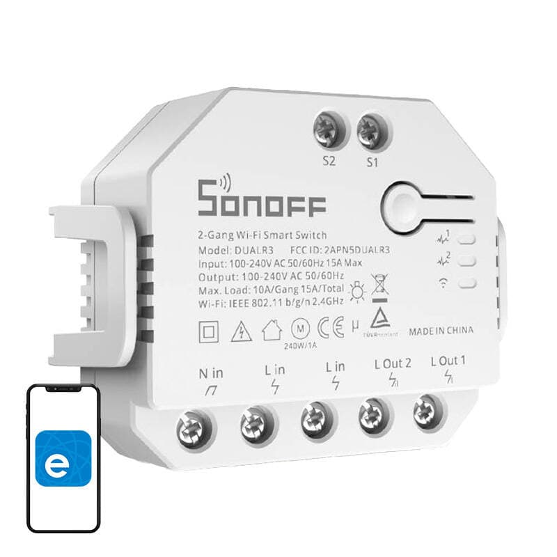 Pametni WiFi preklopnik Sonoff Dual R3 (merjenje porabe)