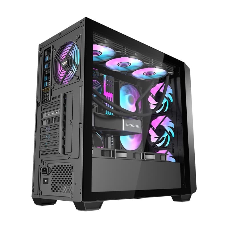 Darkflash DS900WD računalniško ohišje (črno) + 4 ventilatorji 6