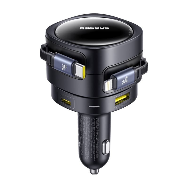 Avto polnilnik Baseus Enjoyment Max 90W (USB-C+Lightning kabla, USB-A+USB-C vhoda) 3