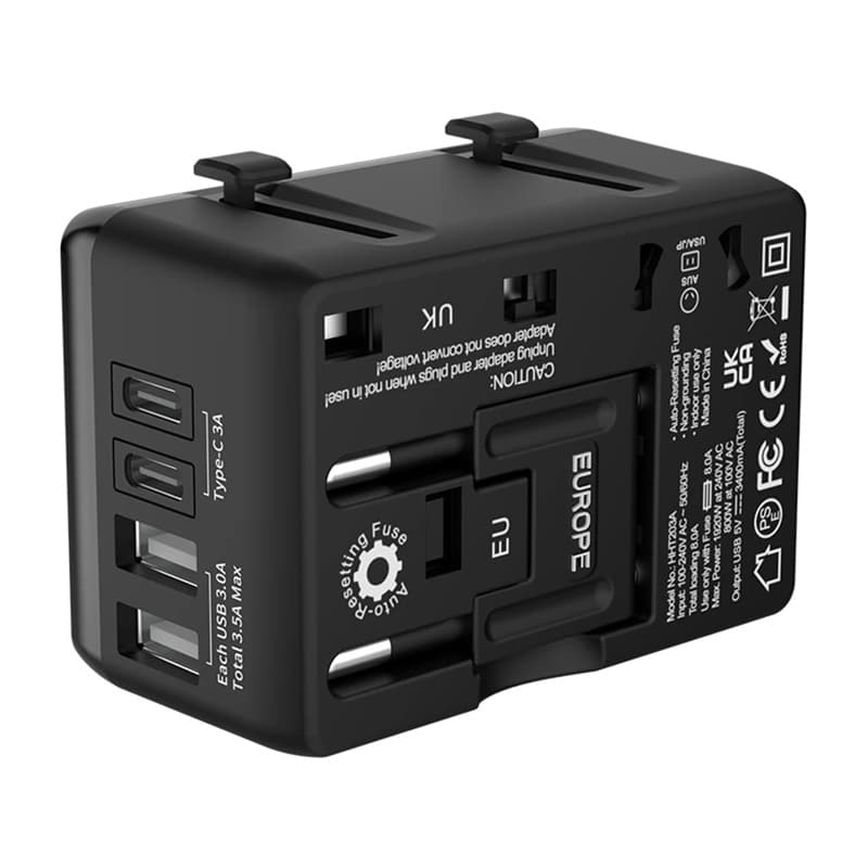 Potovalni adapter Blitzwolf BW-TA1, 4v1 (2xUSB + C + PD 20W) 4
