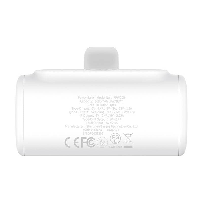Baseus OS Compact IP Powerbank 5000mAh 20W (bela) 5