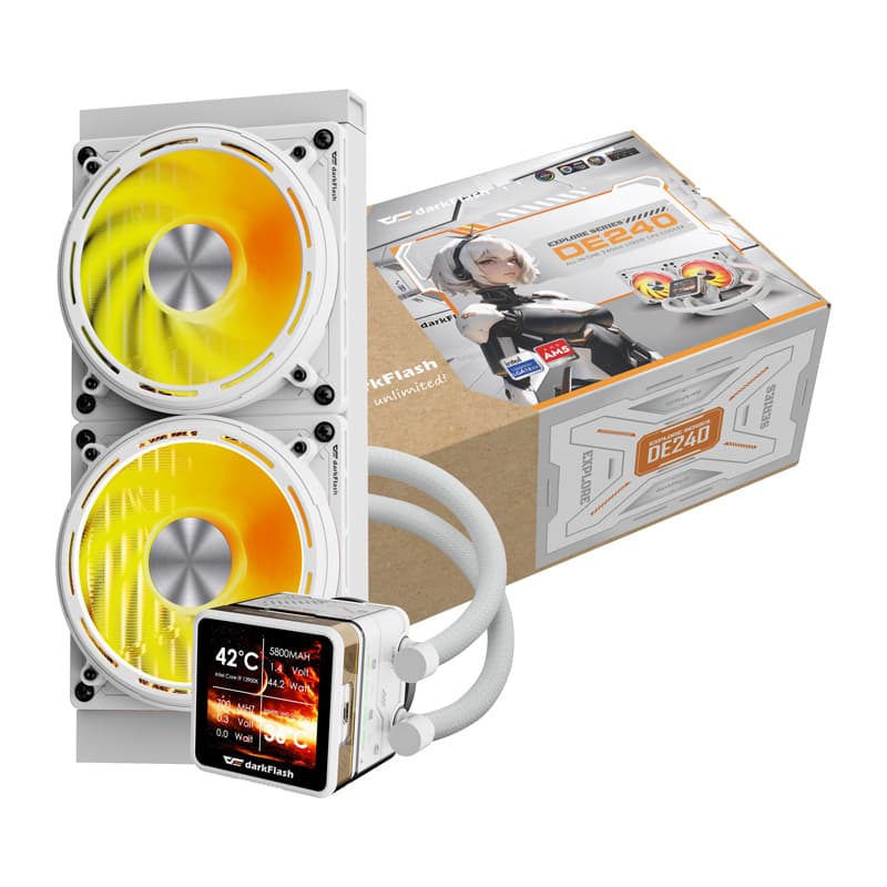 Vodeno hlajenje procesorja Darkflash DE240 (belo) 4
