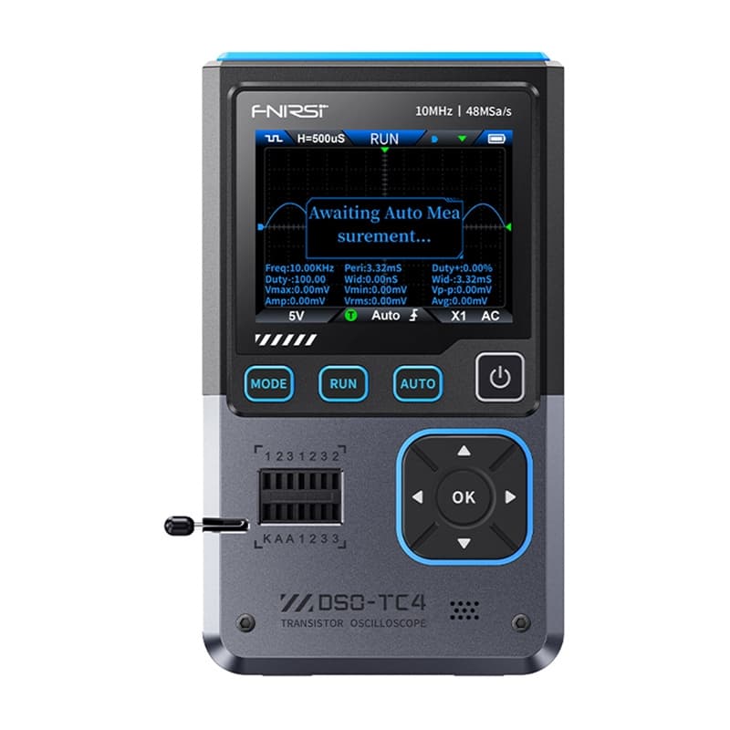 Prenosni 3-v-1 mini osciloskop FNIRSI DSO-TC4 (osciloskop, tester komponent, generator signalov)