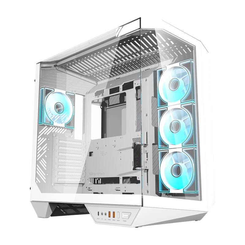 Računalniško ohišje Darkflash DY470 (belo) + 4 ventilatorji