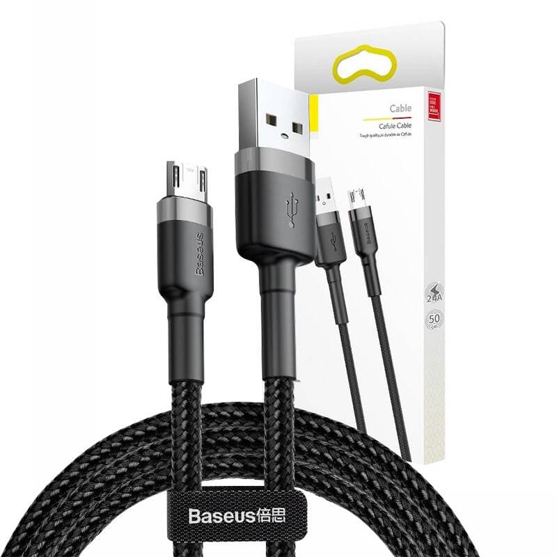 Baseus Cafule Micro USB kabel 2.4A, 1m (siv + črn) 7