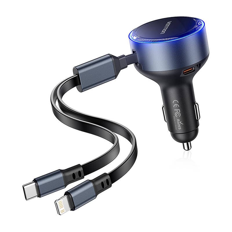 Vention FFOB0 avtomobilski polnilnik USB-C + kabel USB-C/Lightning 30W