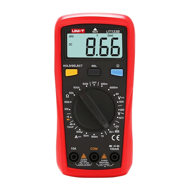 UNI-T UT133B: Ročni digitalni multimeter, test baterij 1.5V/9V