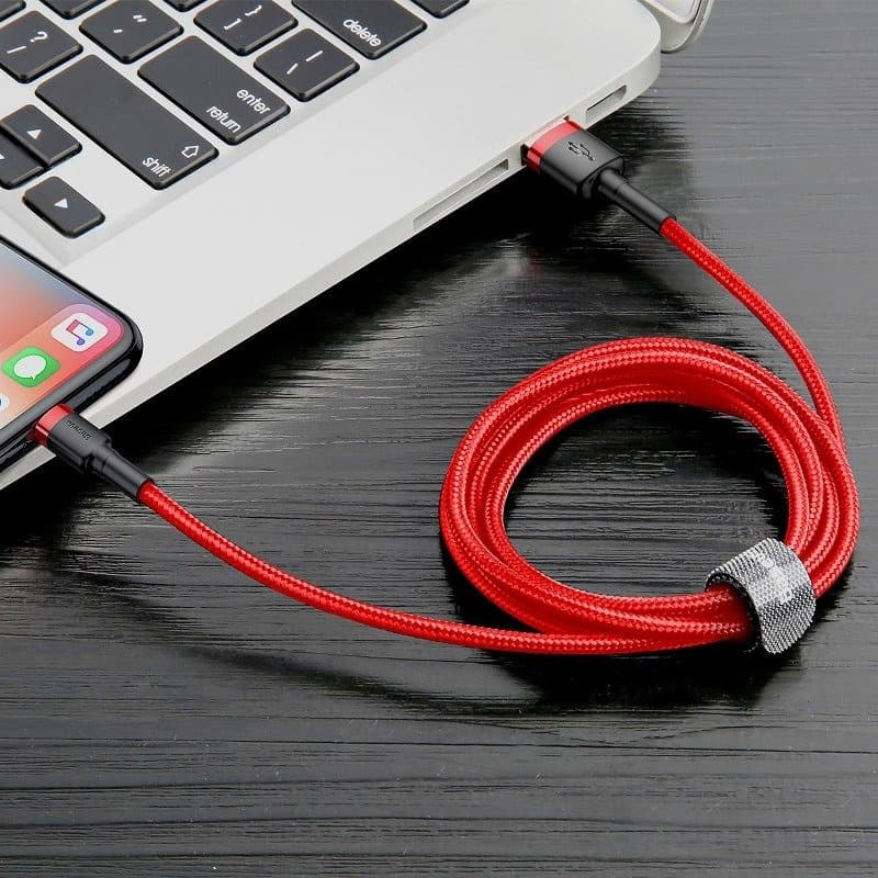 Baseus Cafule USB Lightning kabel 2.4A, 1m (črna + rdeča) 6