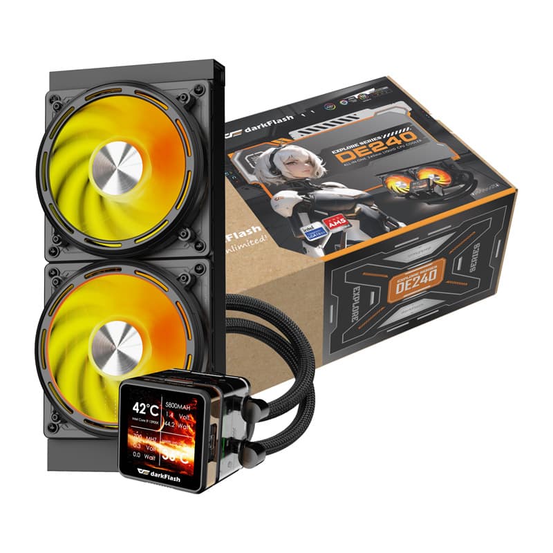 Vodeno hlajenje procesorja Darkflash DE240 (črno) 4