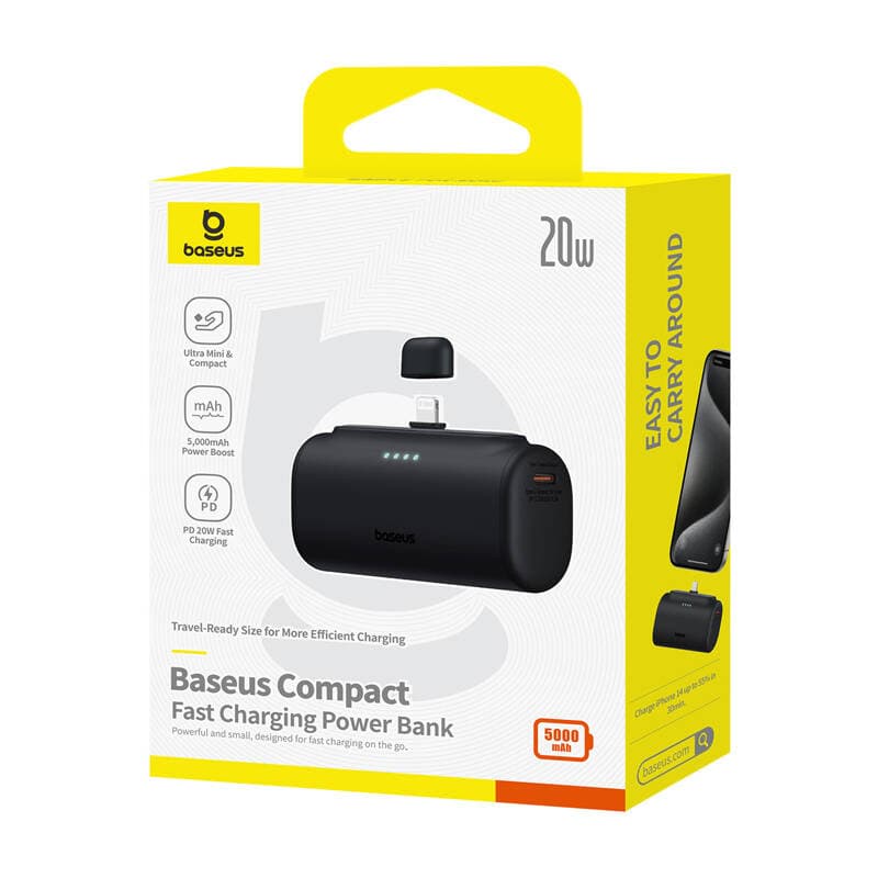 Baseus OS Compact IP Powerbank 5000mAh 20W (črna) 6