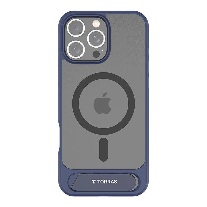 Ovitek Torras Pstand za iPhone 16 Pro, moder
