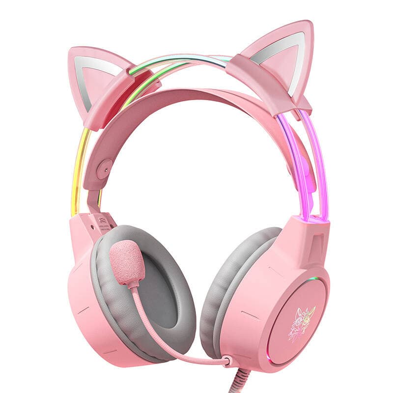 ONIKUMA X15Pro gaming slušalke Pink/Mačja ušesa