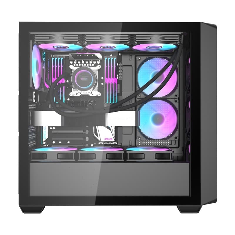 Darkflash DS900WD računalniško ohišje (črno) + 4 ventilatorji 5