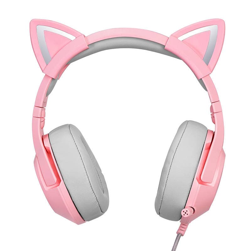 ONIKUMA K9 roza RGB gaming slušalke z mačjimi ušesi 3