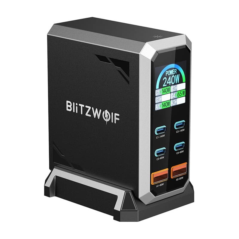 Omrežni polnilnik Blitzwolf BW-S31, 6 vrat (4xUSB-C, 2xUSB-A), 240W 2