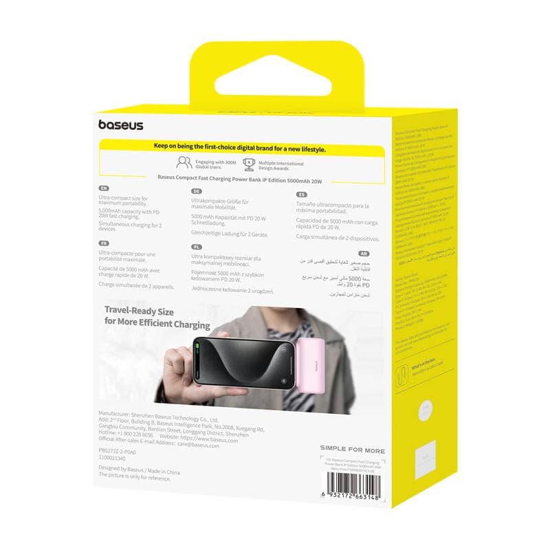 Baseus OS Compact IP Powerbank 5000mAh 20W (roza) 5
