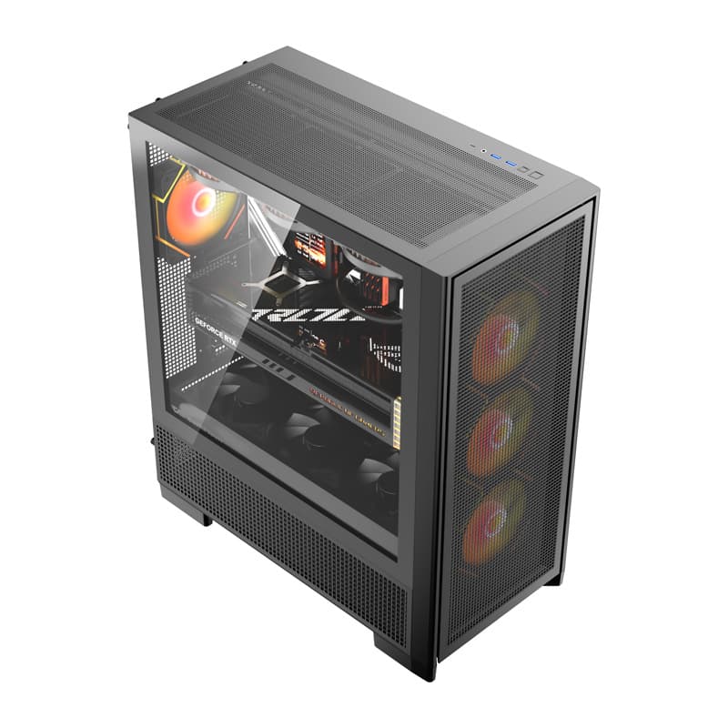 Računalniško ohišje DarkFlash AIRNOVA (črno) + 3 ventilatorji 3