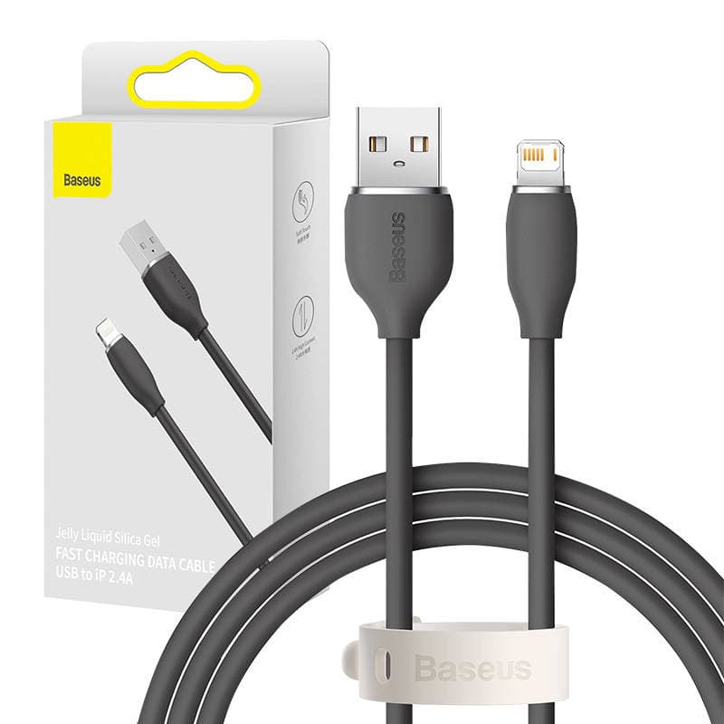 Baseus Jelly kabel USB na Lightning, 2.4A, 1.2m (črn)