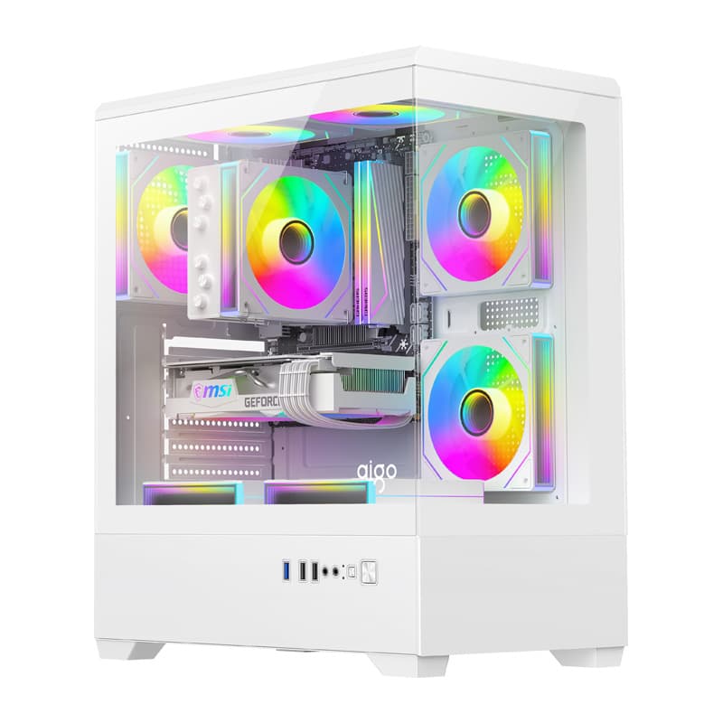 Računalniško ohišje DarkFlash C365 (belo) + 5 ventilatorjev