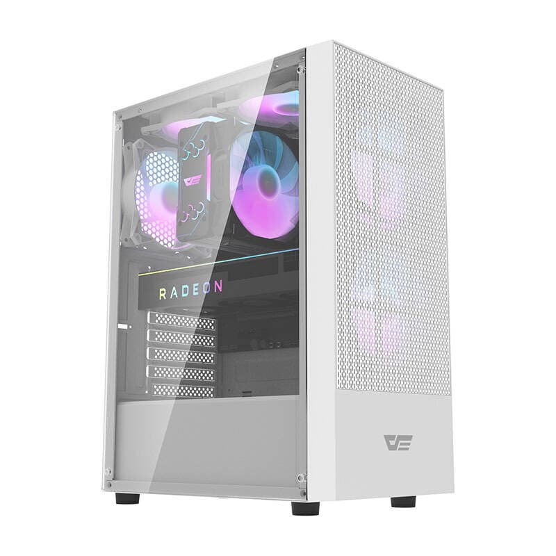 Računalniško ohišje Darkflash A290 (belo) + 3 RGB ventilatorji