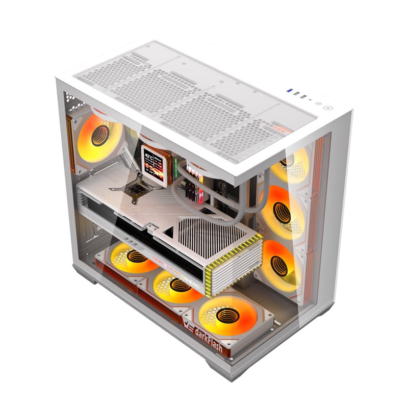Računalniško ohišje DarkFlash C280 (belo) + 7 ventilatorjev 2